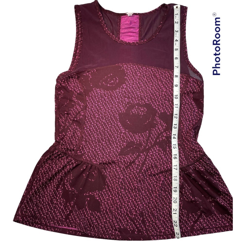 American Eagle Burgundy Peplum Workout Top - Picture 4 of 6